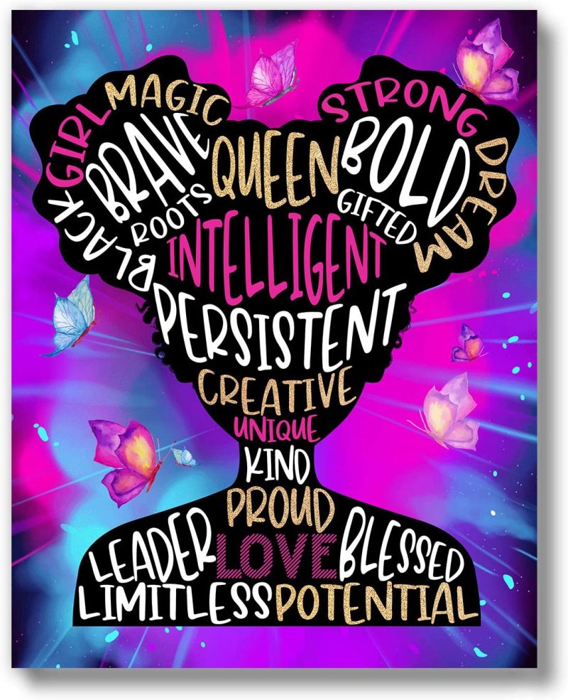 Wall Décor |  Brooke & Vine Girl Room Wall Decor Art Prints – (Unframed 8 X 10) Inspirational Wall Art, Motivational Quotes Posters For Kids, Tween Bedroom, (Braver Than You Believe – Gold And Rainbow) Home Decor & Cleaning Braver Than You Believe - Gold & Rainbow