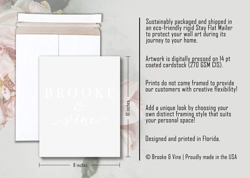 Wall Décor |  Brooke & Vine Girl Room Wall Decor Art Prints – (Unframed 8 X 10) Inspirational Wall Art, Motivational Quotes Posters For Kids, Tween Bedroom (Braver Than You Believe – Gold And White) Home Decor & Cleaning Braver Than You Believe - Gold & White