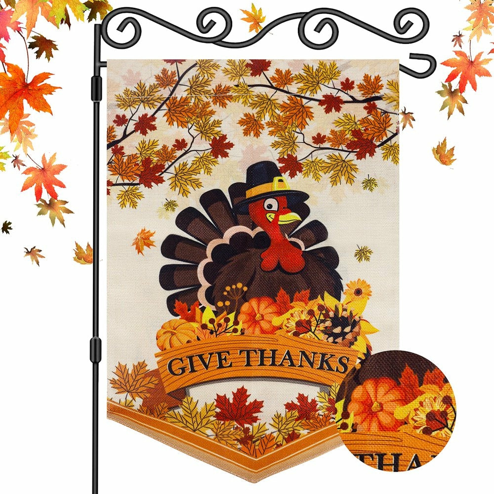 Wall Décor |  Garden Flag Double Sided Fall Signs Turkey Applique Garden Decor Home Decor & Cleaning Huryfox