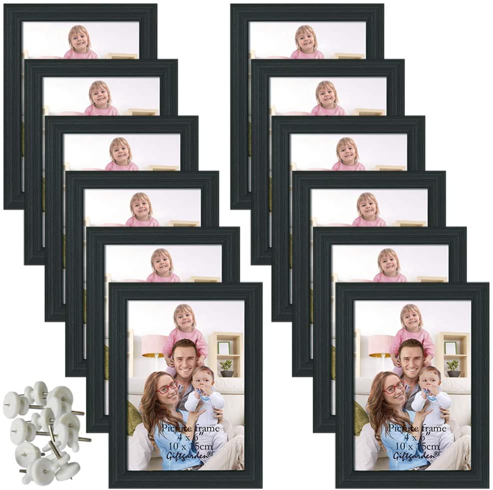 Wall Décor |  Giftgarden 4X6 Picture Frame Black Photo Frames Bulk For Wall Or Tabletop, Set Of 12 Home Décor Giftgarden