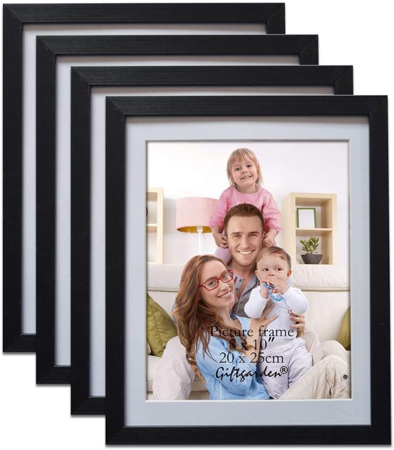 Wall Décor |  Giftgarden 8X10 Picture Frame Black With Mat, Matted To 8 X 10′ Photo For Wall Or Tabletop Decor, Set Of 4 Home Décor black