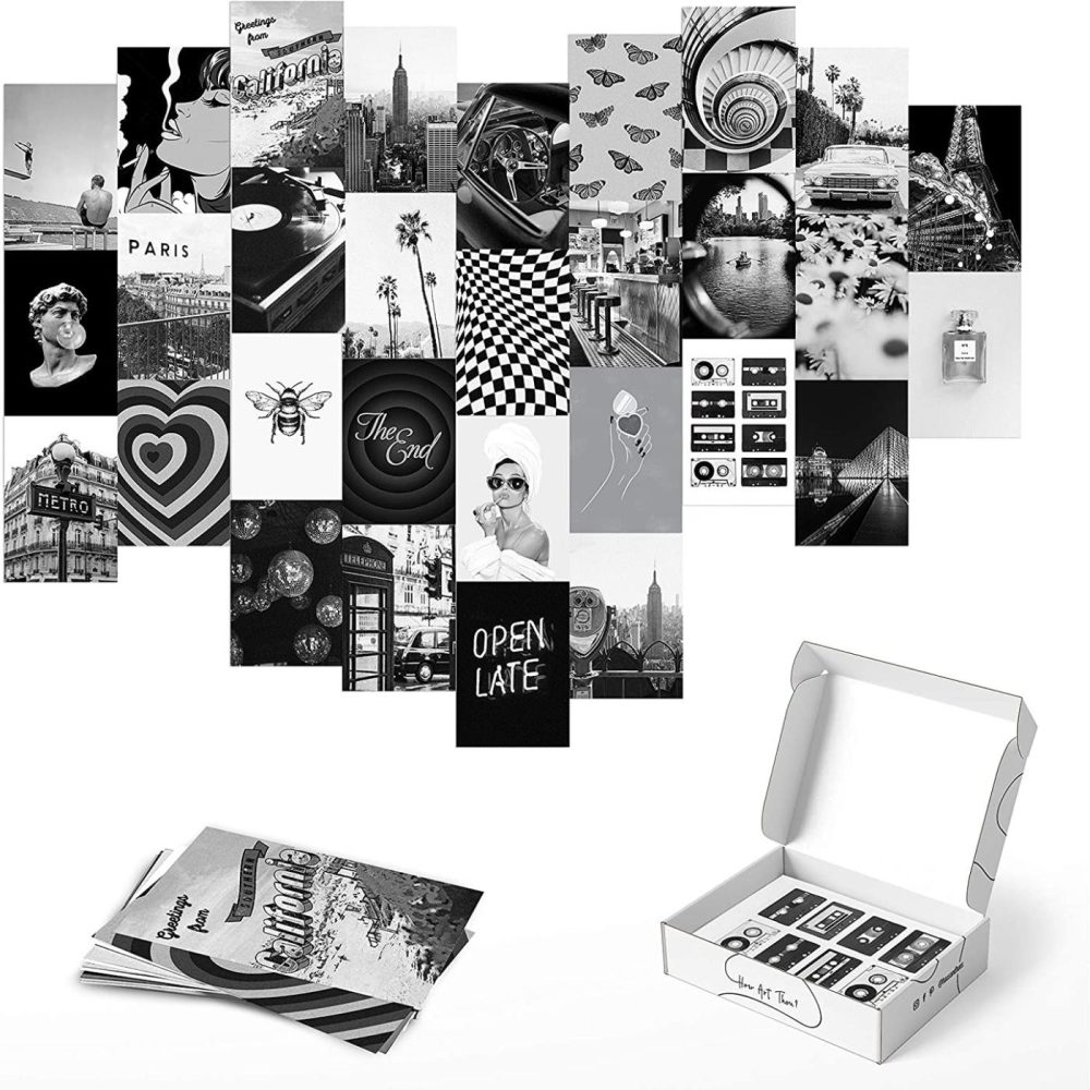 Wall Décor |  Haus And Hues Black And White Wall Decor Photo Collage Kit – Aesthetic Wall Collage Kit | Photo Collage Kit For Wall Aesthetic Teen Room Decor | Aesthetic Pictures For Wall Collage | 4" X 6" Home Decor & Cleaning HAUS AND HUES