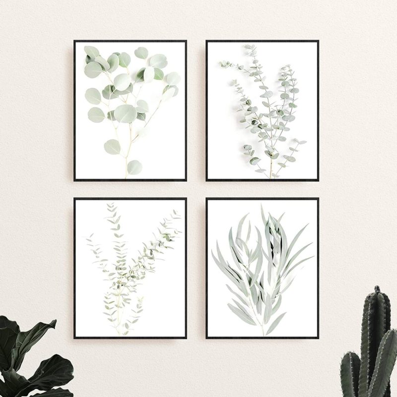 Wall Décor |  Haus And Hues Botanical Plant Wall Art Prints – Set Of 4 Plant Wall Decor Prints Floral Kitchen Flower Leaves Wall Art Boho Leaf Eucalyptus (Unframed) (8X10) Home Decor & Cleaning HAUS AND HUES