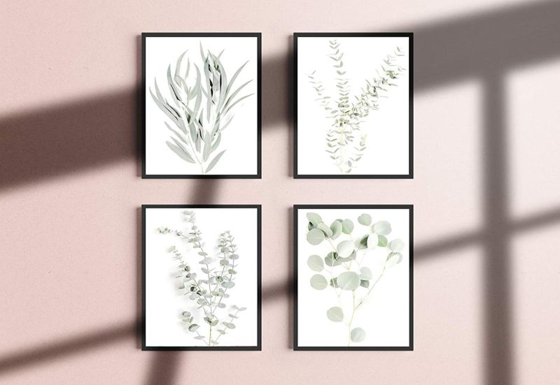 Wall Décor |  Haus And Hues Botanical Plant Wall Art Prints – Set Of 4 Plant Wall Decor Prints Floral Kitchen Flower Leaves Wall Art Boho Leaf Eucalyptus (Unframed) (8X10) Home Decor & Cleaning HAUS AND HUES