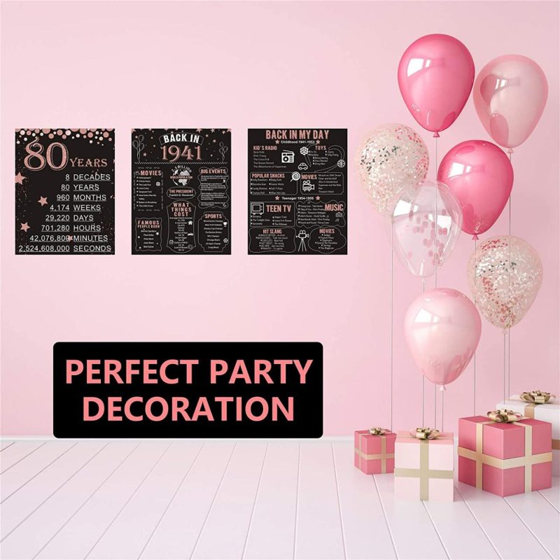 Wall Décor |  Homanga 30Th Birthday Decorations For Or Men, Rose Gold 3 Pieces 11"X 14" Back In 1991 Poster, 30 Years Party Wedding Anniversary Decoration Supplies, 30Th Gifts For Her Home Decor & Cleaning Back in 1991-30th Poster