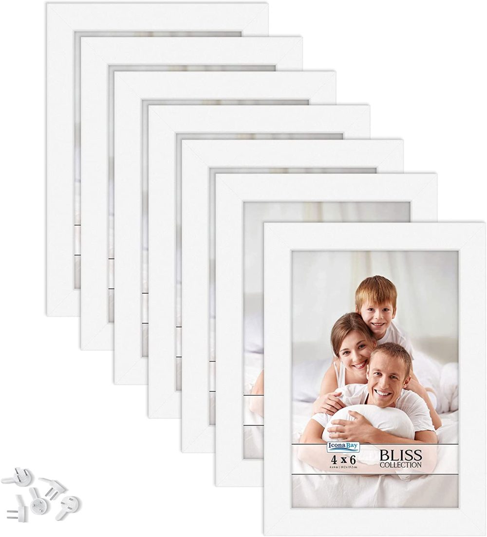 Wall Décor |  Icona Bay 4X6 Picture Frames (White, 12 Pack), Modern Style Wood Composite Frames Table Top Or Wall Mount, Bliss Collection Home Décor Home Décor