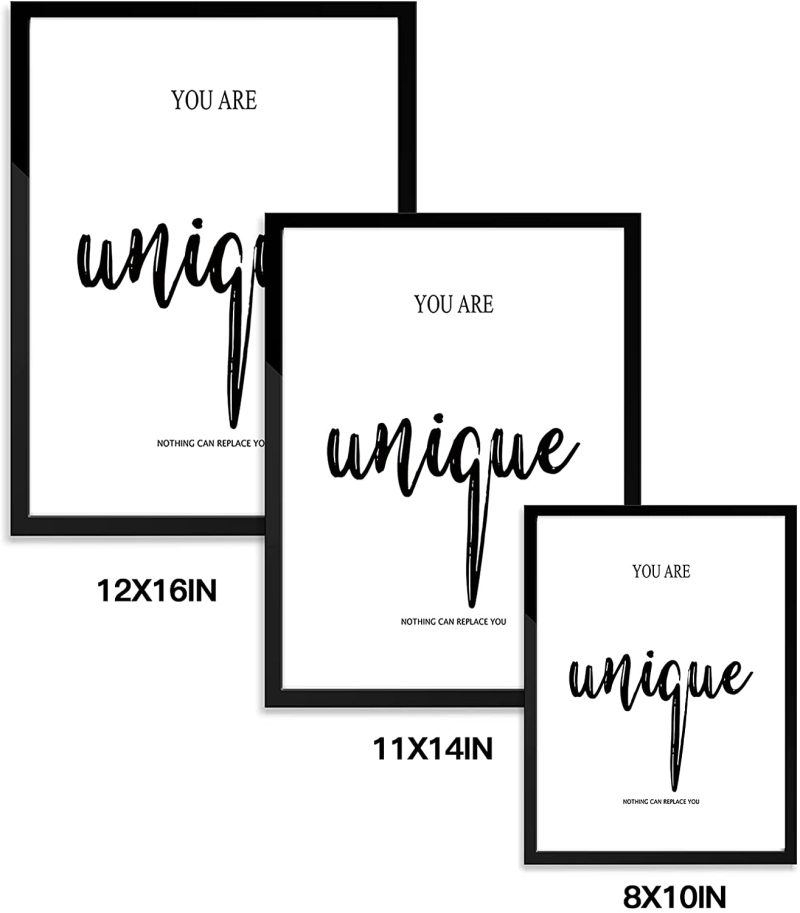 Wall Décor |  Motivational Wall Decor For Bedroom Living Room Office – Inspirational Wall Art – Positive Quotes & Sayings – Daily Affirmation For Men Teen Kids – Black And White Wall Art Ideal Gift Choice (8X10In, Set Of 6, Unframed) Education & Crafts Education & Crafts