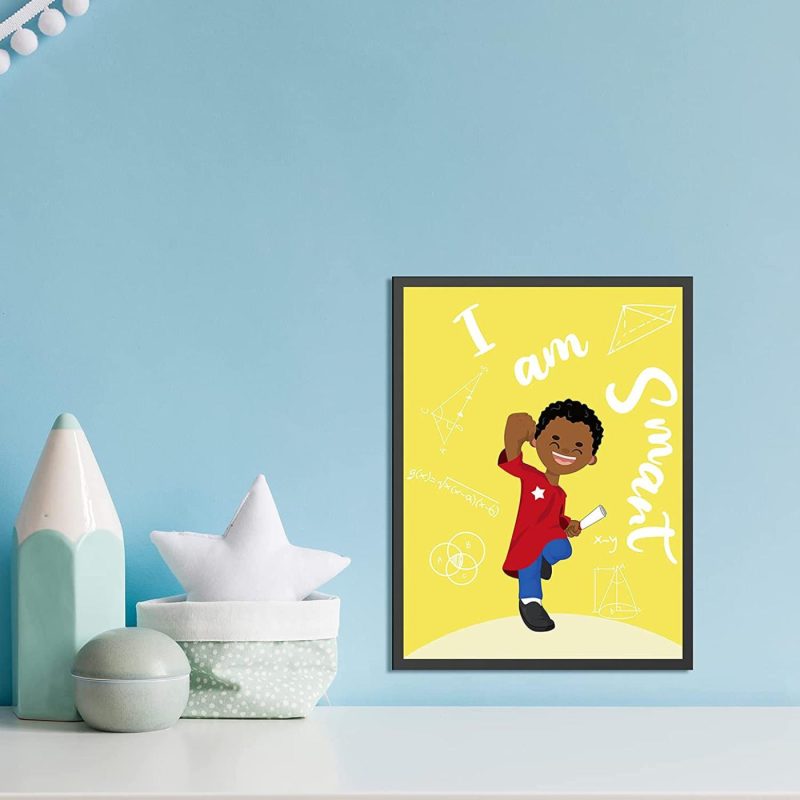 Wall Décor |  Outus 8 Pieces Children Room Posters Motivational Black Boy Wall Posters Inspirational Wall Prints Kids Room Decor For Kids Children Room Wall Decoration Supplies Home Decor & Cleaning Outus