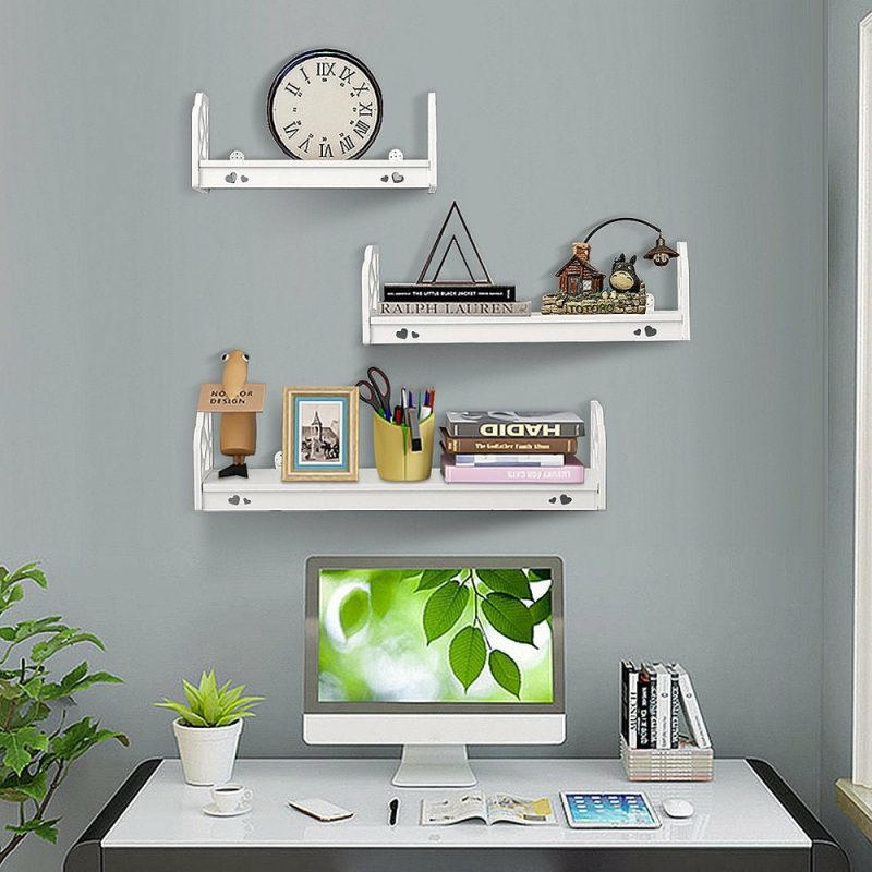 Wall Décor |  Set Of 3 Wall Shelf Retro Floating Wall Shelves Modern Display Shelf Plant Holder Bathroom Storage Shelf For Home Office Bedroom Kitchen Bathroom Decor Gifts White Education & Crafts Education & Crafts