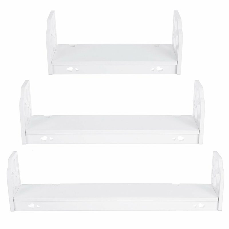 Wall Décor |  Set Of 3 Wall Shelf Retro Floating Wall Shelves Modern Display Shelf Plant Holder Bathroom Storage Shelf For Home Office Bedroom Kitchen Bathroom Decor Gifts White Education & Crafts Education & Crafts