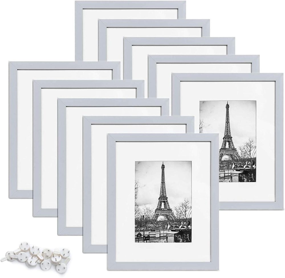 Wall Décor |  Upsimples 8X10 Picture Frame Set Of 10,Display Pictures 5X7 With Mat Or 8X10 Without Mat,Multi Photo Frames Collage For Wall Or Tabletop Display,Light Grey Home Décor Home Décor