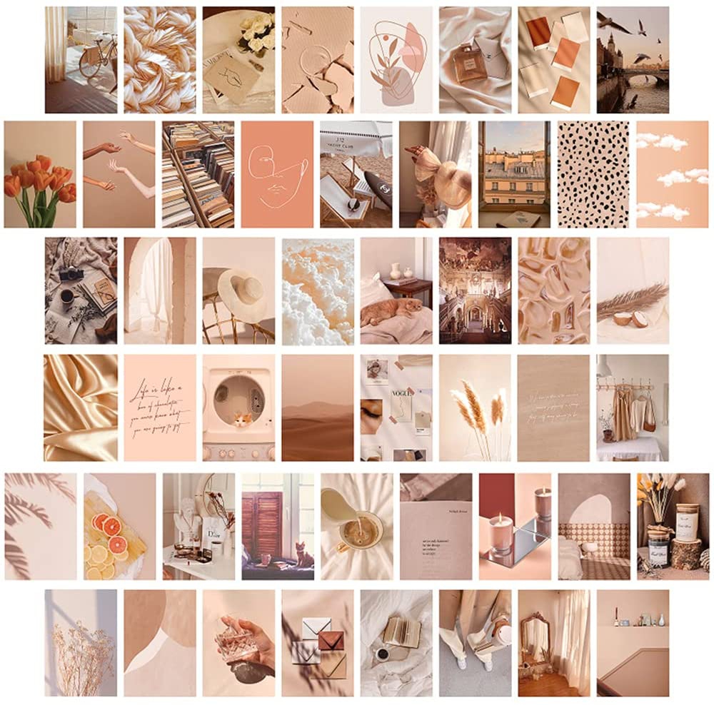 Wall Décor |  Wall Collage Kit Aesthetic Pictures, 50Pcs Double-Sided Photo Collage Kit For Wall Aesthetic Boho Posters For Room Aesthetic Wall Decor Aesthetic Dorm Trendy Wall Art Room Decor For Teen Girls Bedroom Home Decor & Cleaning Dkibtol