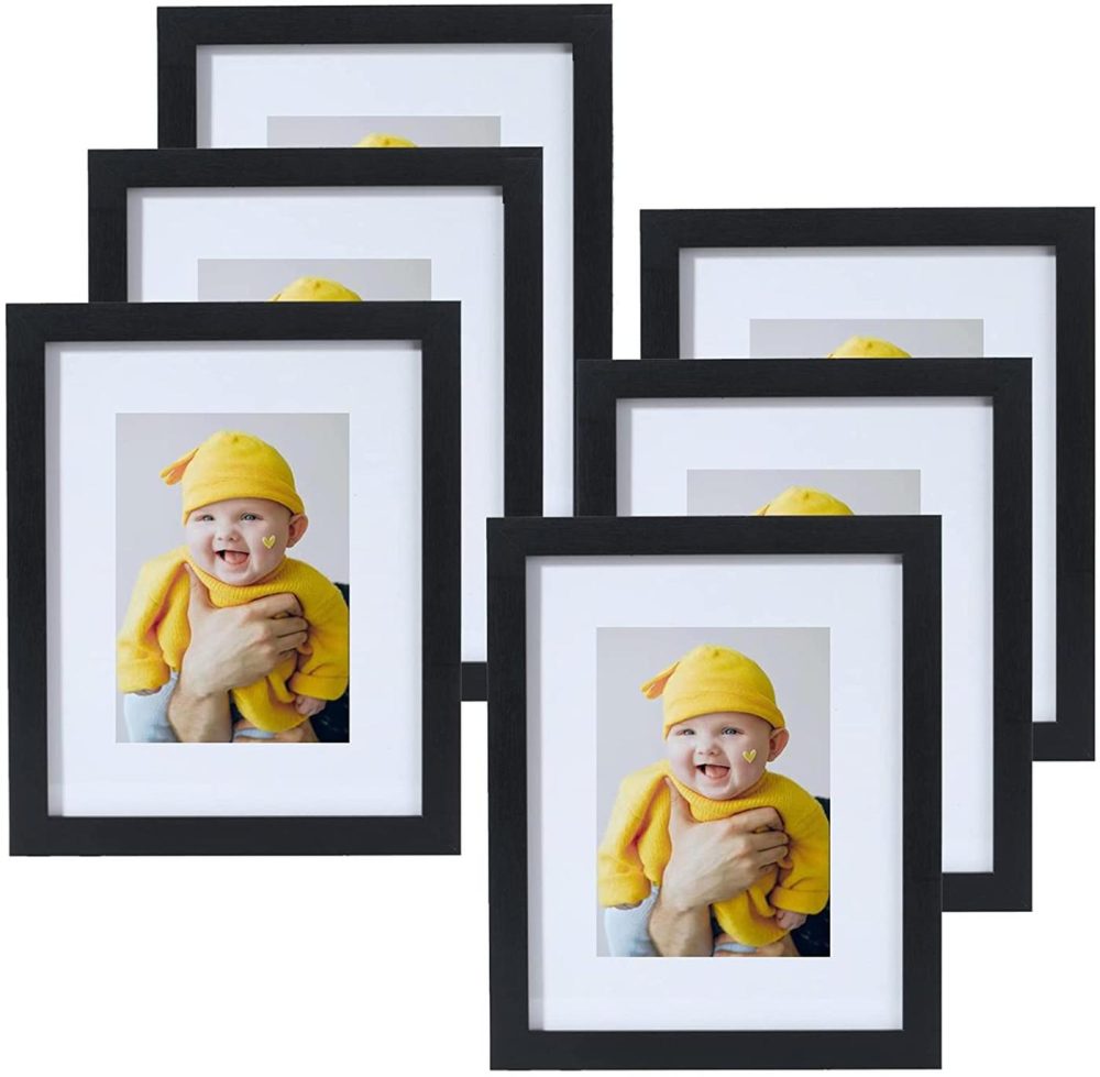 Wall Décor |  Yamiyo 8X10 Picture Frame Black With Hd Glass Cover,Display Pictures 5X7 With Mat Or 8X10 Without Mat,Multi Photo Frames Collage In Bulk For Wall Or Tabletop Display Home Décor black