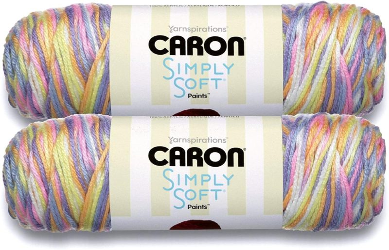 Yarn |  Caron Simply Soft Bulk Buy Paints 100% Acrylic Yarn (2-Pack) ~ 5 Oz. Skeins Arts, Crafts & Sewing Baby Brights #21015