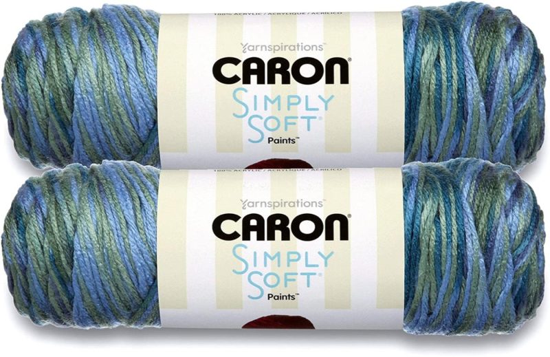 Yarn |  Caron Simply Soft Bulk Buy Paints 100% Acrylic Yarn (2-Pack) ~ 5 Oz. Skeins Arts, Crafts & Sewing Baby Brights #21015