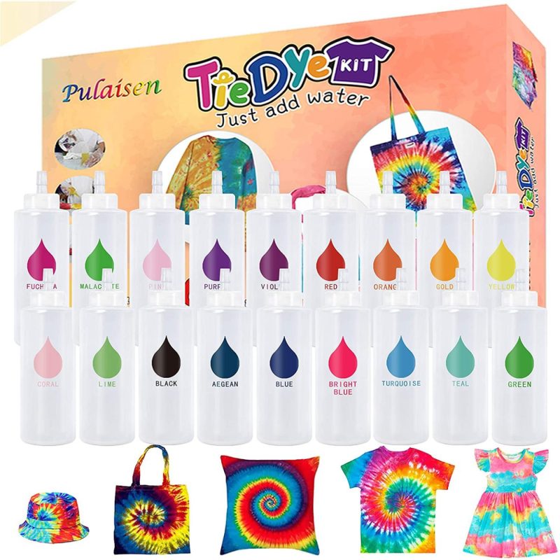 Fabric Painting & Dyeing |  Tie Dye Kits One-Step Fabric Dye Art Party Set, Diy Gift, Textile, T-Shirt, Canvas For Adults,, Men, Artist, Kids(18 Colors) Arts, Crafts & Sewing Fabric Painting & Dyeing