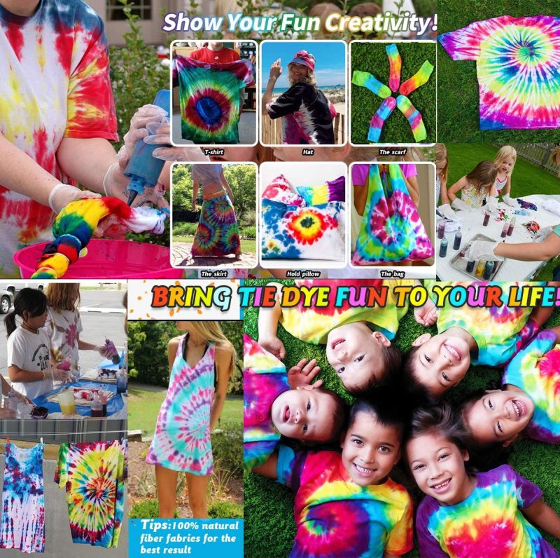 Fabric Painting & Dyeing |  Tie Dye Kits One-Step Fabric Dye Art Party Set, Diy Gift, Textile, T-Shirt, Canvas For Adults,, Men, Artist, Kids(18 Colors) Arts, Crafts & Sewing Fabric Painting & Dyeing