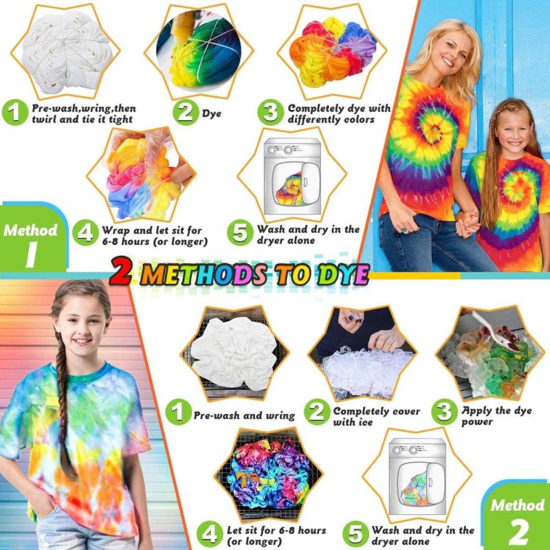 Fabric Painting & Dyeing |  Tie Dye Kits One-Step Fabric Dye Art Party Set, Diy Gift, Textile, T-Shirt, Canvas For Adults,, Men, Artist, Kids(18 Colors) Arts, Crafts & Sewing Fabric Painting & Dyeing