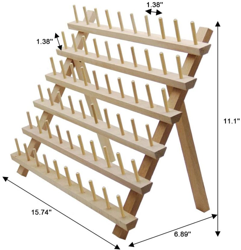 Organization & Storage |  Sand Mine Wooden Thread Rack Sewing And Embroidery Thread Holder, 60 Spools Arts, Crafts & Sewing Organization & Storage