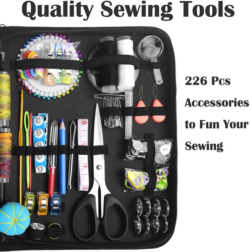 Sewing |  Oumloh Sewing Kit 226 Pcs Xl Sewing Supplies For Diy Traveler Adults Beginner Emergency Diy Sewing Supplies Organizer Filled With Scissors, Thimble, Thread, Sewing Needles Arts, Crafts & Sewing Oumloh