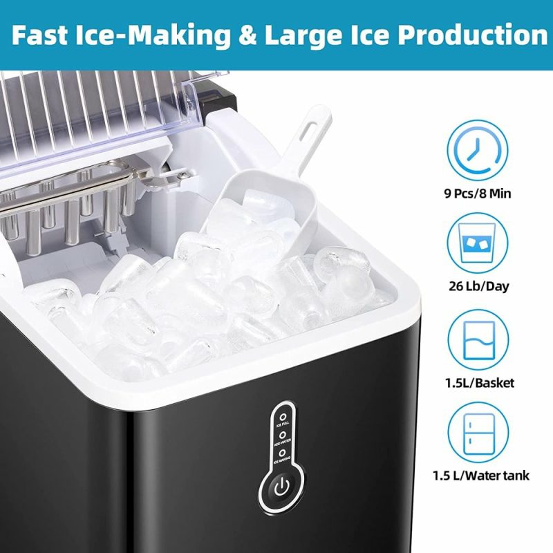 Appliances |  26Lb Countertop Ice Maker Machine With Ice Scoop & Basket Appliances Appliances