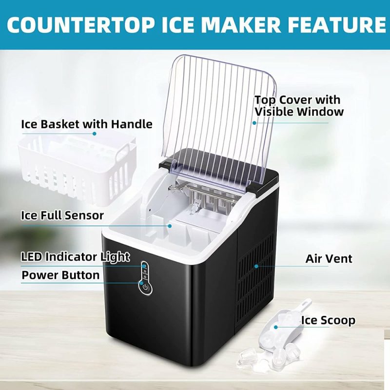 Appliances |  26Lb Countertop Ice Maker Machine With Ice Scoop & Basket Appliances Appliances