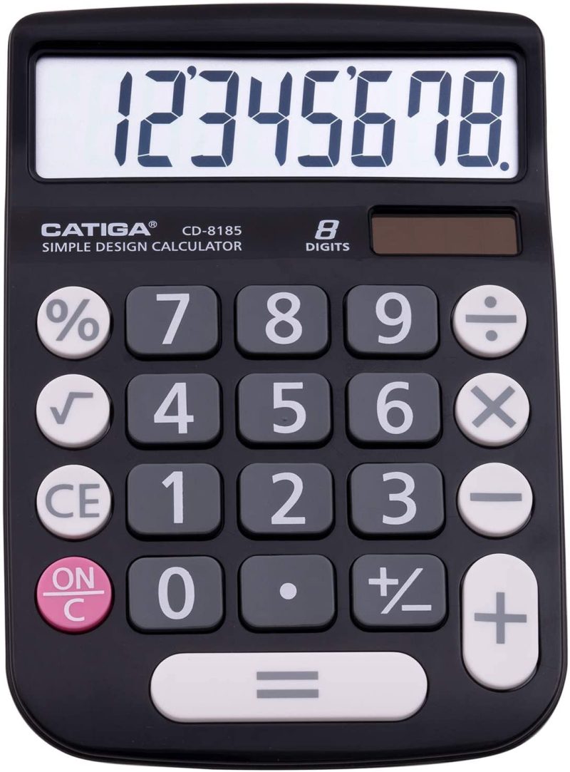 Education & Crafts |  Catiga Cd-8185 Office And Home Style Calculator – 8-Digit Lcd Display – Suitable For Desk And On The Move Use. (Blue) Education & Crafts black