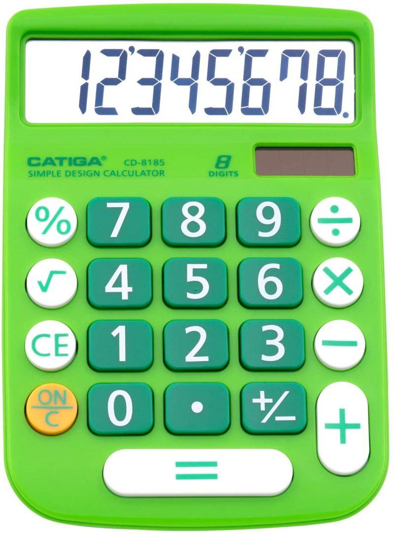 Education & Crafts |  Catiga Cd-8185 Office And Home Style Calculator – 8-Digit Lcd Display – Suitable For Desk And On The Move Use. (Blue) Education & Crafts black