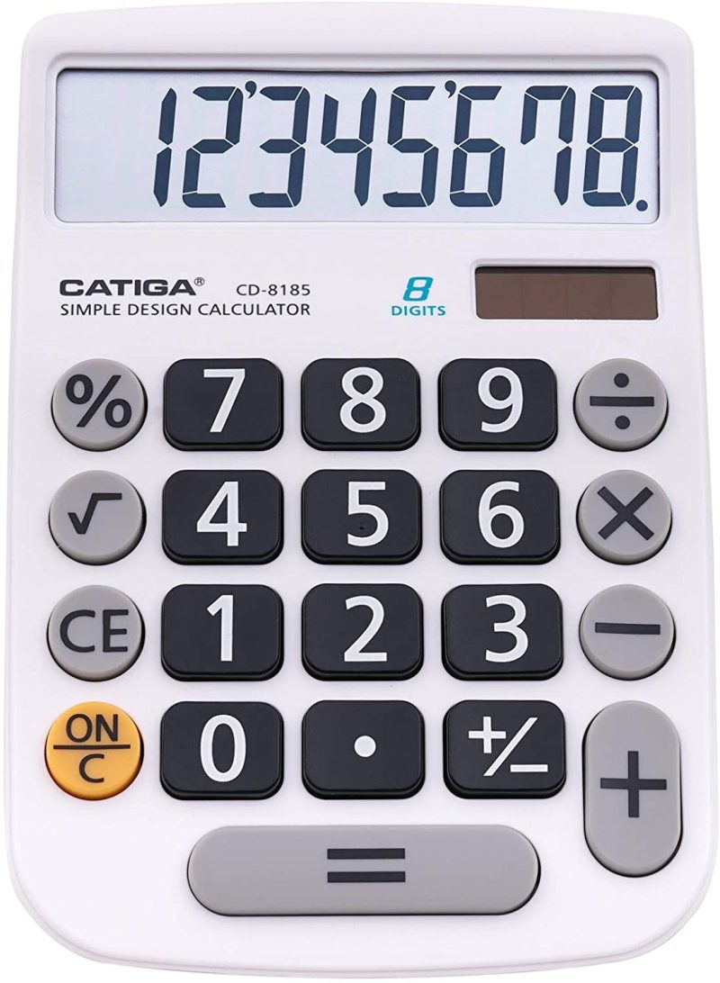 Education & Crafts |  Catiga Cd-8185 Office And Home Style Calculator – 8-Digit Lcd Display – Suitable For Desk And On The Move Use. (Blue) Education & Crafts black