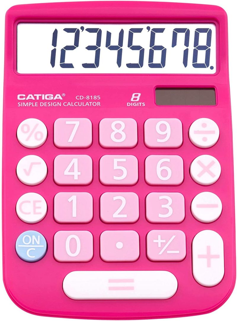 Education & Crafts |  Catiga Cd-8185 Office And Home Style Calculator – 8-Digit Lcd Display – Suitable For Desk And On The Move Use. (Blue) Education & Crafts black