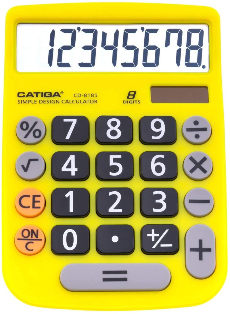 Education & Crafts |  Catiga Cd-8185 Office And Home Style Calculator – 8-Digit Lcd Display – Suitable For Desk And On The Move Use. (Blue) Education & Crafts black