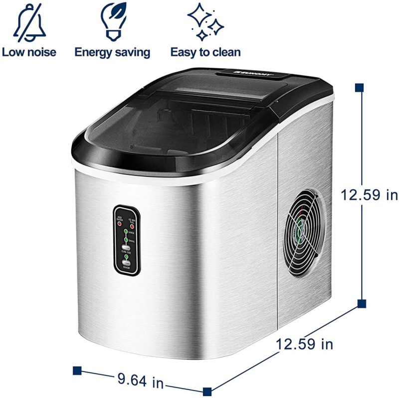 Education & Crafts |  Euhomy Ice Maker Machine Countertop, 26 Lbs In 24 Hours, 9 Cubes Ready In 6 Mins, Electric Ice Maker And Compact Potable Ice Maker With Ice Scoop And Basket. Perfect For Home/Kitchen/Office.(Sliver) Appliances Appliances