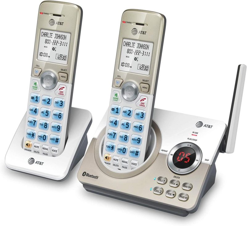 Office Electronics |  At&T Dl72219 Dect 6.0 Cordless Phone For Home With Connect To Cell, Call Blocking, 1.8" Backlit Screen, Big Buttons, Intercom, And Unsurpassed Range Set Home Office Products AT&T