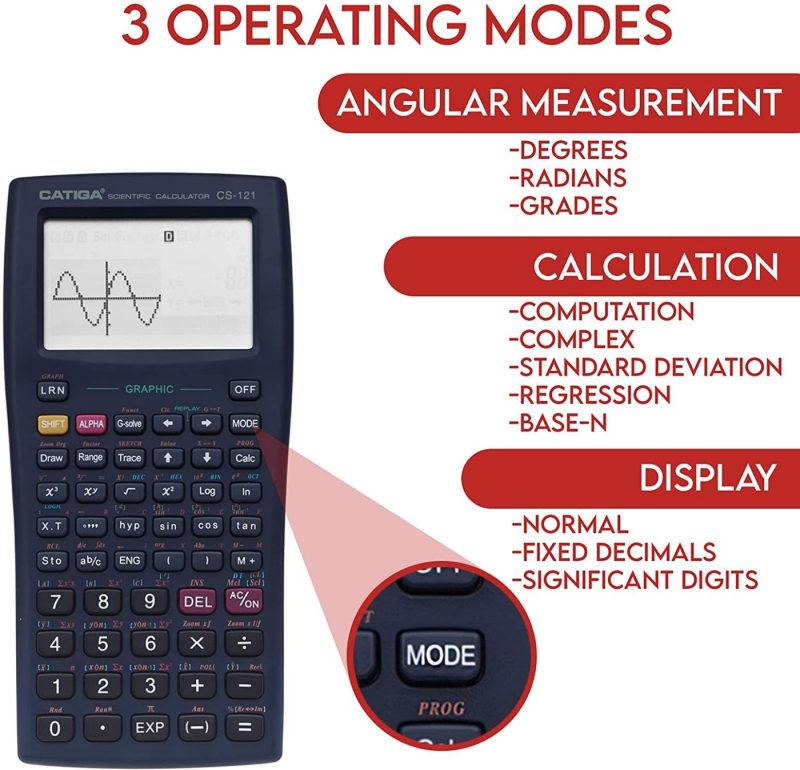 Office Electronics |  Scientific Graphic Calculator – Catiga Cs121 – Scientific And Engineering Calculator – Programmable System (Black) Home Office Products 2-Line