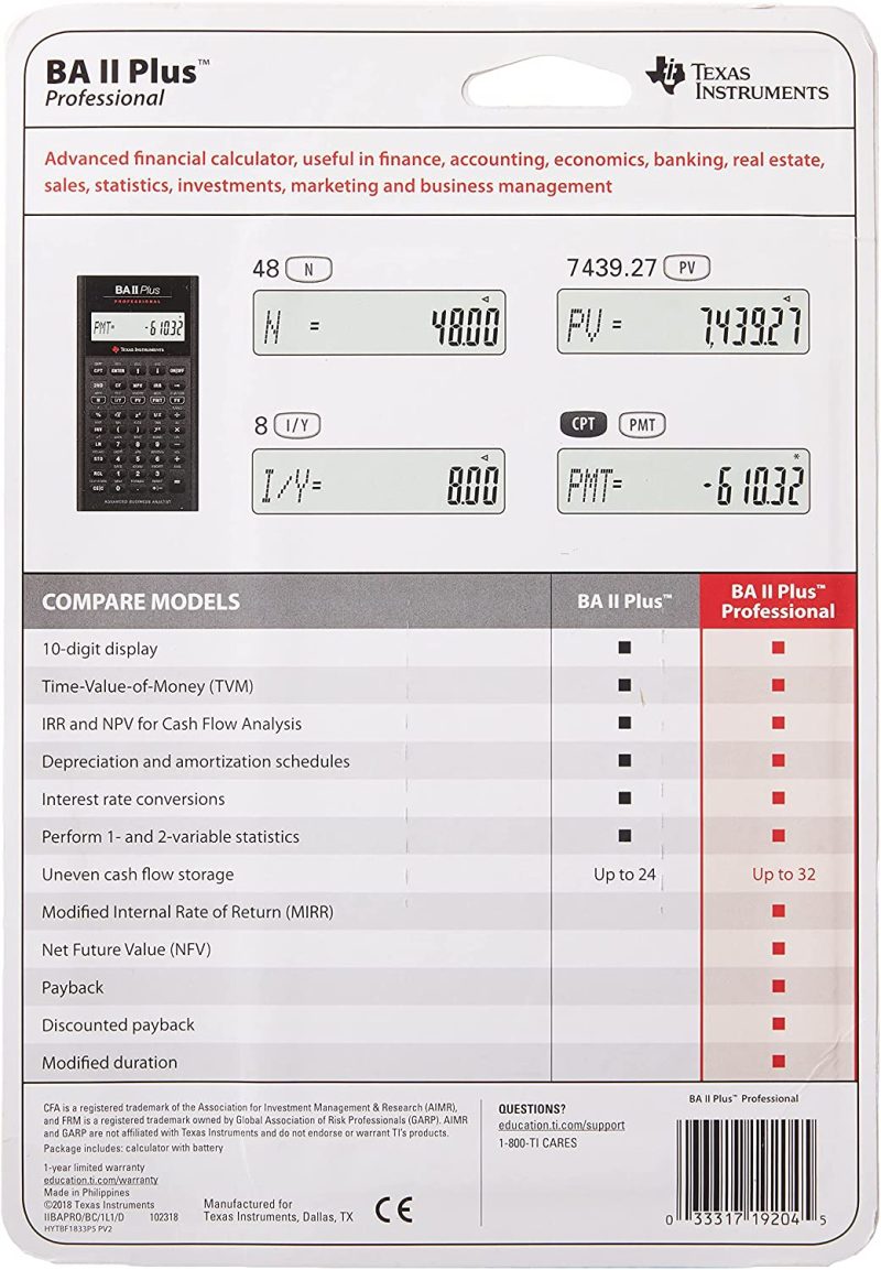 Office Electronics |  Texas Instruments Ba Ii Plus Professional Financial Calculator Home Office Products Office Electronics