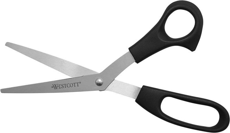 Education & Crafts |  Westcott All Purpose Value Scissors, 8" Bent, Pack Of 3, Black (13402) Education & Crafts Assorted