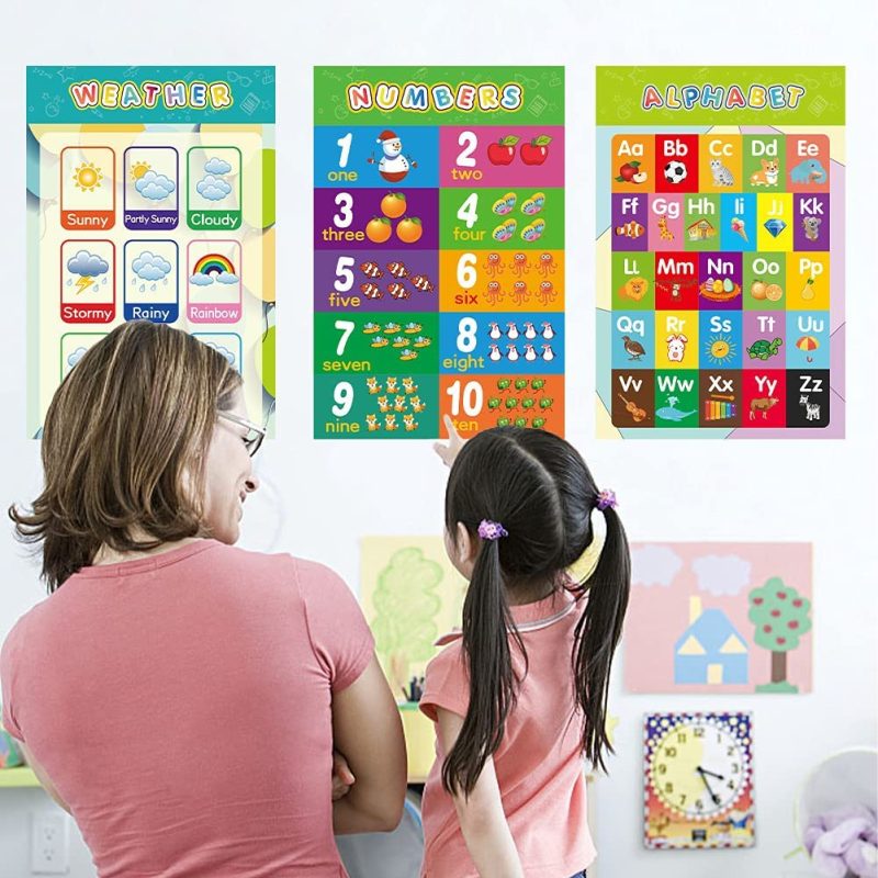 Education & Crafts |  20 Pcs Educational Posters For Toddlers And Kids, Educational Wall Posters & Charts Include Abc Poster, Number, Shape, Color And More ( 16.5  11 Inch) Education & Crafts Education & Crafts