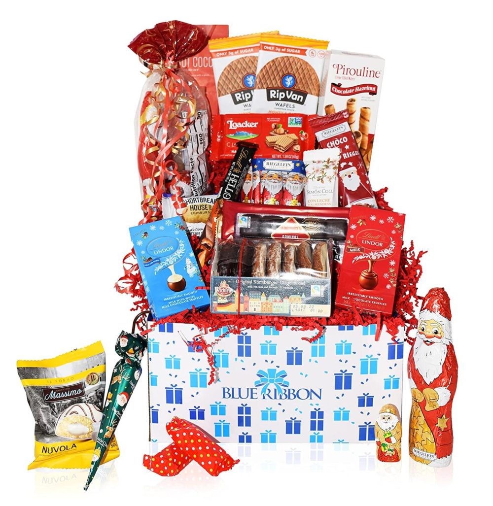 Education & Crafts |  Christmas Chocolate & Snacks Box Variety Gift Care Package Basket – Truffles, Cookies, Santa, Cady Pack For Office, Girl, Schools, Friends & Family, Military, College, Son, Daughter, Men,, Kids Education & Crafts Blue Ribbon