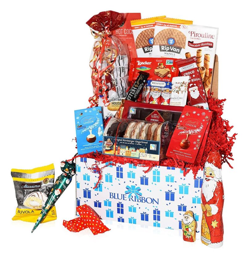 Education & Crafts |  Christmas Chocolate & Snacks Box Variety Gift Care Package Basket – Truffles, Cookies, Santa, Cady Pack For Office, Girl, Schools, Friends & Family, Military, College, Son, Daughter, Men,, Kids Education & Crafts Blue Ribbon