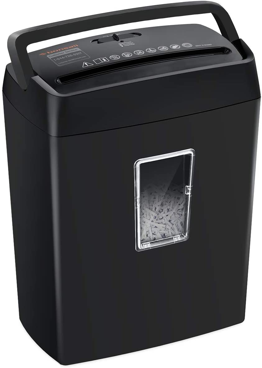 Education & Crafts |  Paper Shredder For Home & Office Use, 6-Sheet Cross-Cut Paper Shredder, 4-Minute Continuous Running Time, 3.4 Gallons Wastebasket, Black Education & Crafts bonsaii