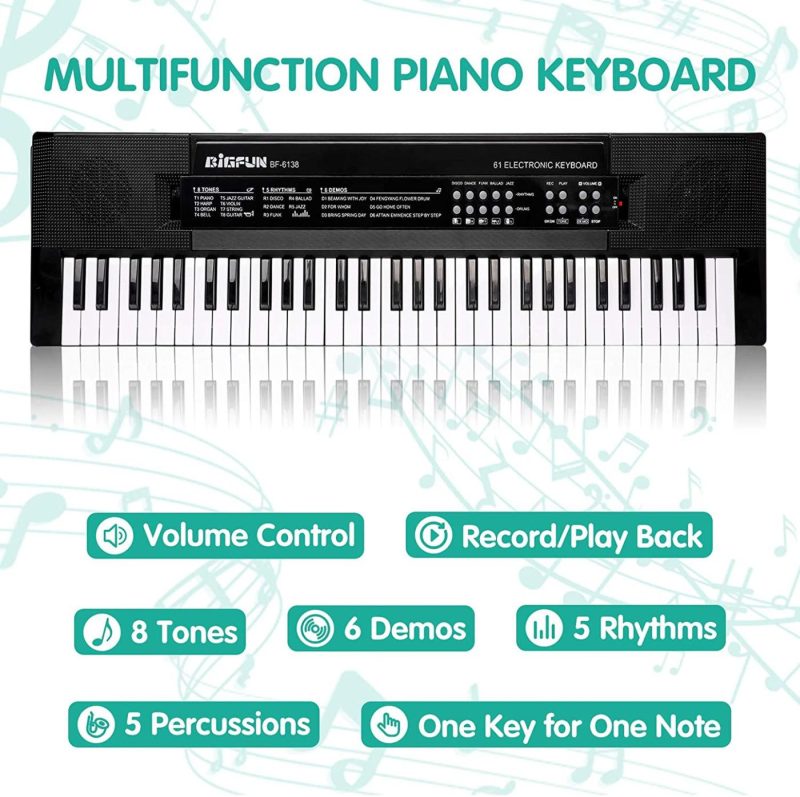 Education & Crafts |  Twfric Electronic Piano Keyboard 61 Keys Kids Piano Toy Music Piano With Microphone Education Musical Instrument Gift For Boys Girls Education & Crafts Education & Crafts