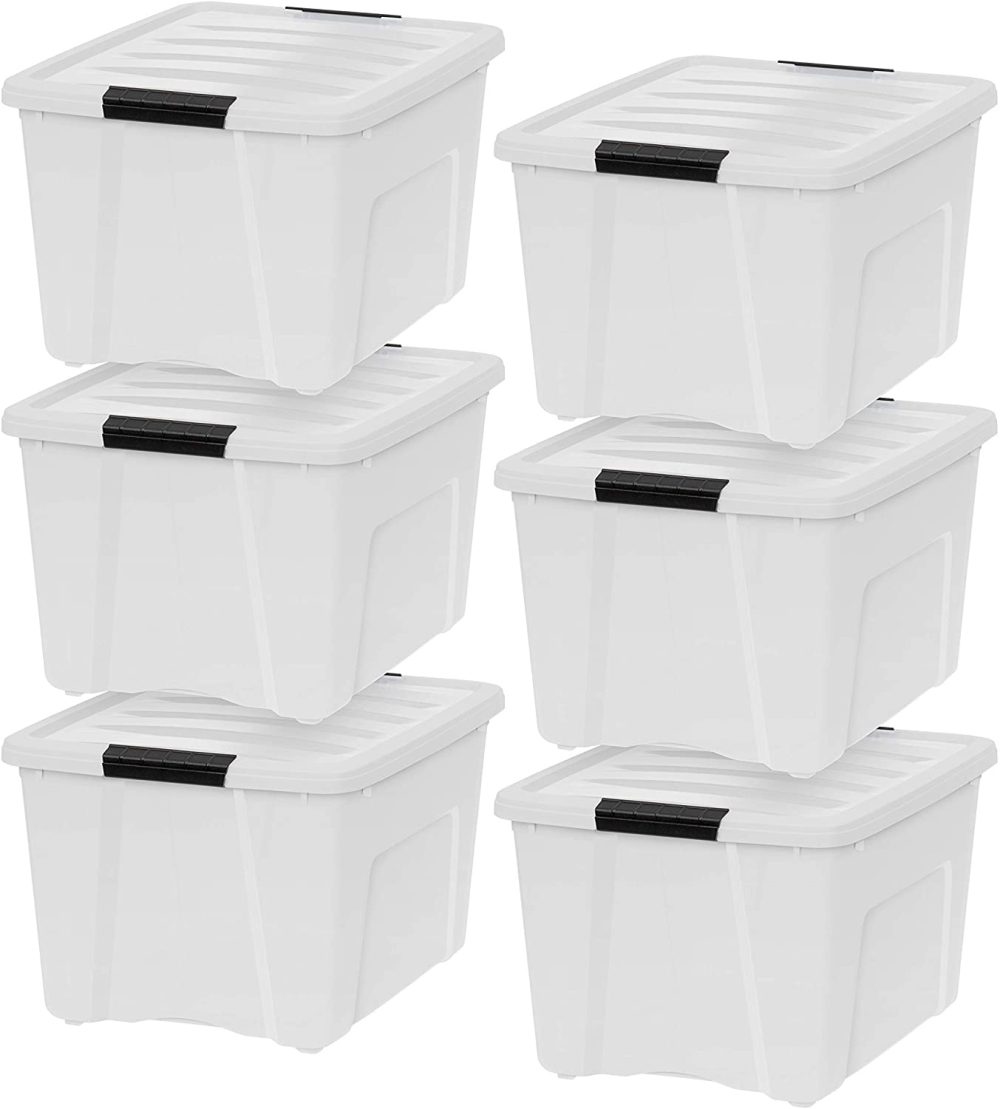 Storage & Organization |  Iris Usa Tb Pearl Plastic Storage Bin Tote Organizing Container With Durable Lid And Secure Latching Buckles, 40 Qt, 6 Count Home Decor & Cleaning IRIS USA, Inc.