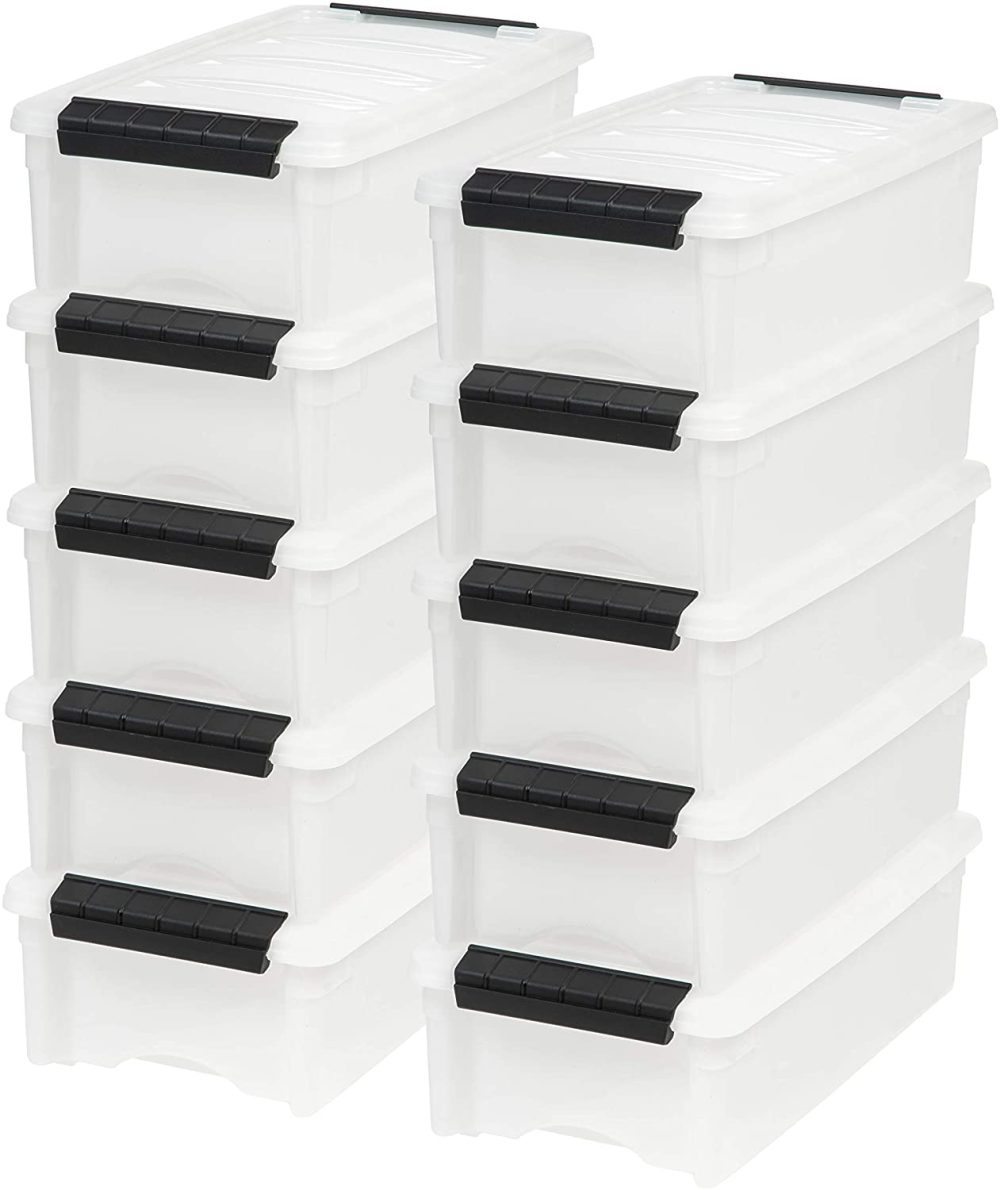 Storage & Organization |  Iris Usa Tb Pearl Plastic Storage Bin Tote Organizing Container With Durable Lid And Secure Latching Buckles, 5 Qt, 10 Count Home Decor & Cleaning IRIS USA, Inc.