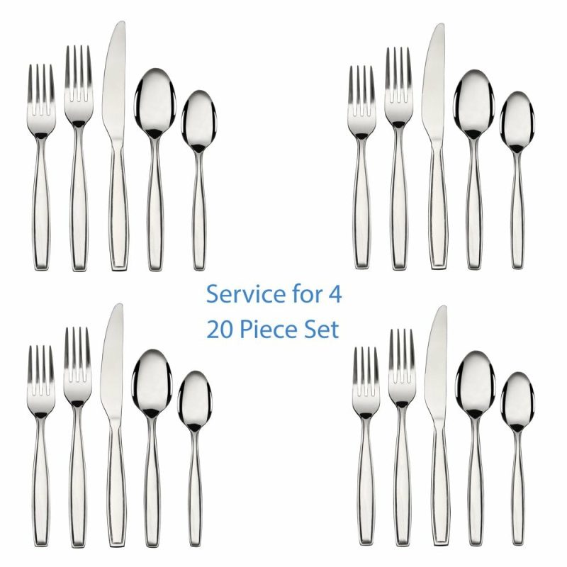 Kitchen & Dining |  20 Piece Stainless Steel Flatware Set, Silver, Tableware Service For 4 Dining & Entertaining Dining & Entertaining