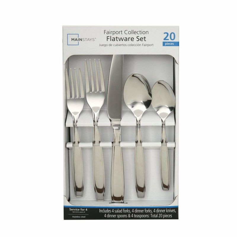 Kitchen & Dining |  20 Piece Stainless Steel Flatware Set, Silver, Tableware Service For 4 Dining & Entertaining Dining & Entertaining