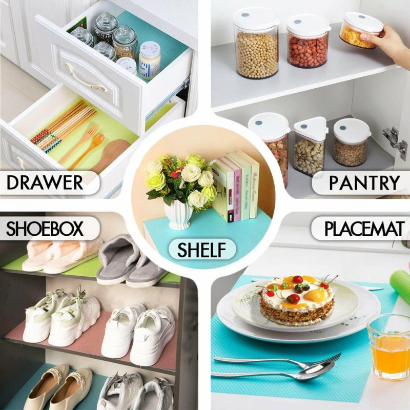 Kitchen & Dining |  8 Pcs Refrigerator Liners, Washable Mats Covers Pads, Home Kitchen Gadgets Accessories Organization For Top Freezer Glass Shelf Wire Shelving Cupboard Cabinet Drawers Home Decor & Cleaning Kitchen & Dining