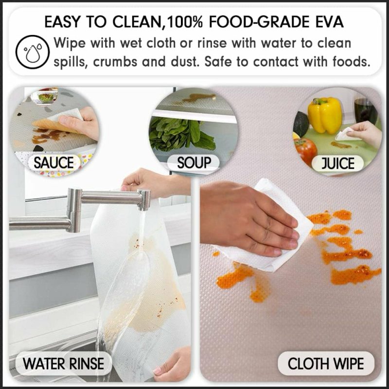 Kitchen & Dining |  8 Pcs Refrigerator Liners, Washable Mats Covers Pads, Home Kitchen Gadgets Accessories Organization For Top Freezer Glass Shelf Wire Shelving Cupboard Cabinet Drawers Home Decor & Cleaning Kitchen & Dining