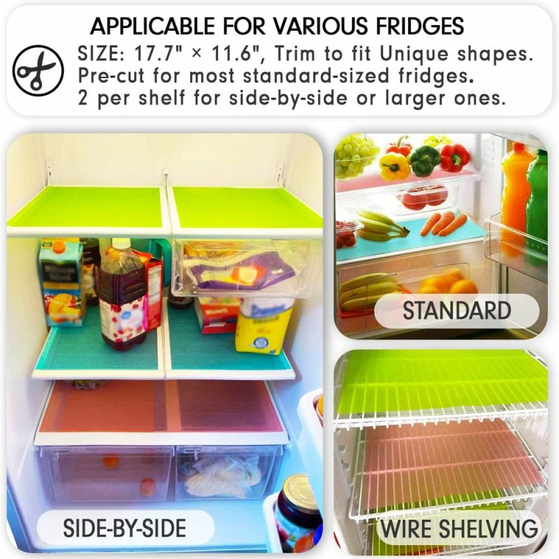 Kitchen & Dining |  8 Pcs Refrigerator Liners, Washable Mats Covers Pads, Home Kitchen Gadgets Accessories Organization For Top Freezer Glass Shelf Wire Shelving Cupboard Cabinet Drawers Home Decor & Cleaning Kitchen & Dining