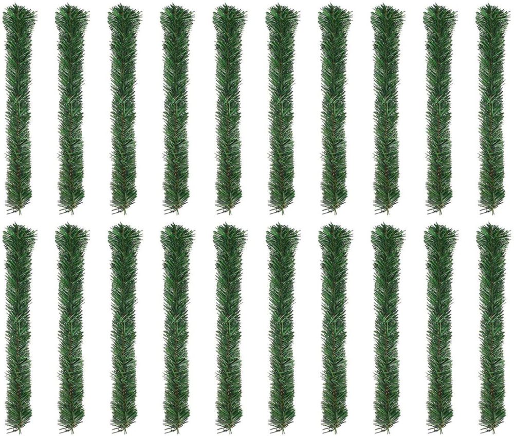 Seasonal Décor |  Funarty 36Pcs 15.7 Inches Artificial Christmas Garland Ties Faux Pine Stems Twist Ties For Christmas Decorations Fixing Craft Gift Wrapping Home Decor & Cleaning FUNARTY