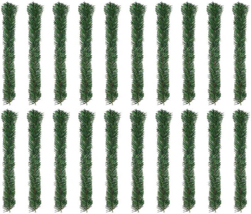 Seasonal Décor |  Funarty 36Pcs 15.7 Inches Artificial Christmas Garland Ties Faux Pine Stems Twist Ties For Christmas Decorations Fixing Craft Gift Wrapping Home Decor & Cleaning FUNARTY